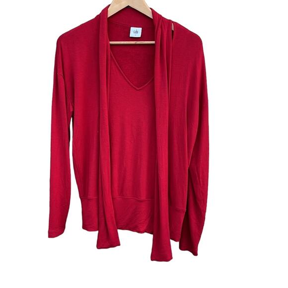 Cabi red long sleeve knit top size small - Picture 1 of 9